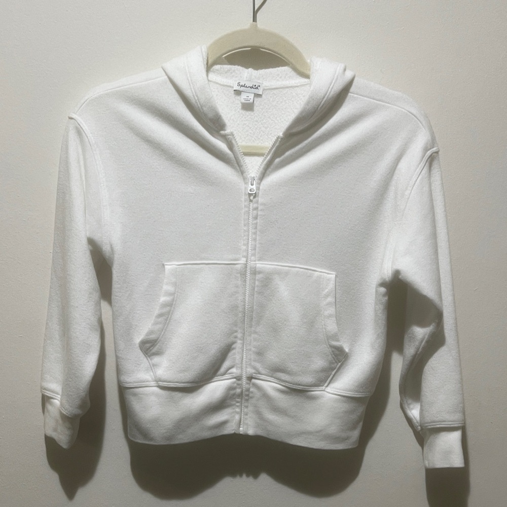 Splendid Girls' Dream Zip Hoodie in White - Big Kid Size 10